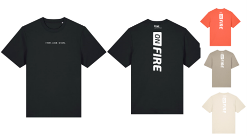 T-Shirt ON FIRE stone grey