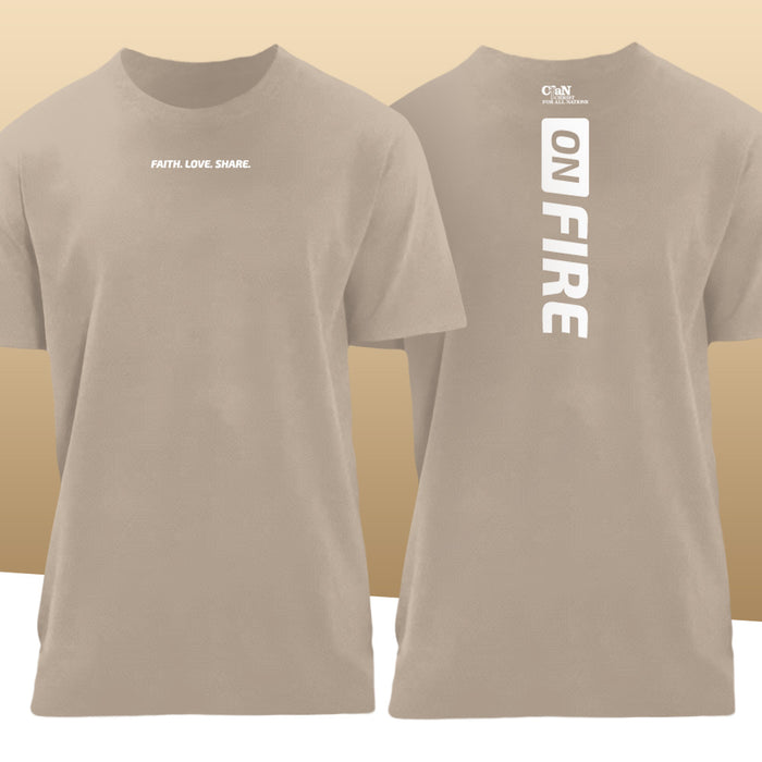 T-Shirt ON FIRE stone grey