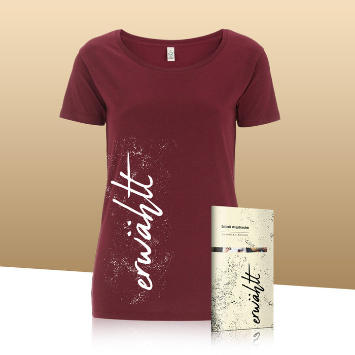T-Shirt "Erwählt" burgundy