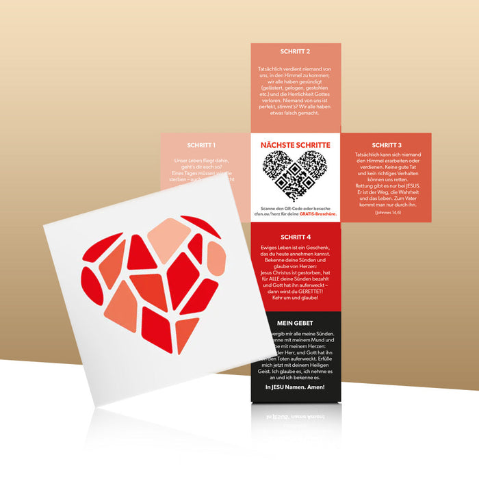 Herz Gospel-Faltkarte// 10er Pack